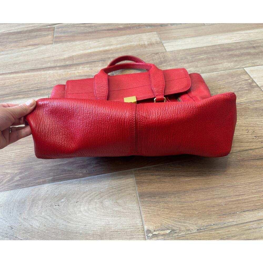 3.1 Phillip Lim Pashli Large Satchel Bag Red Leather - Picture 3 of 9